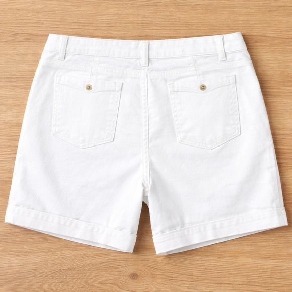 JAG White Chino Shorts Size 14 Mid Rise Stretch Summer Classic - Picture 10 of 11